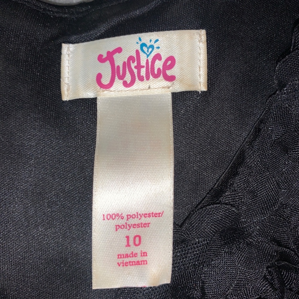 Justice Solid Black Sequin Rose Dress Girls 10 - Picture 6 of 8